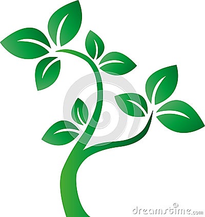 Green tree milieu environ logotype Vector Illustration