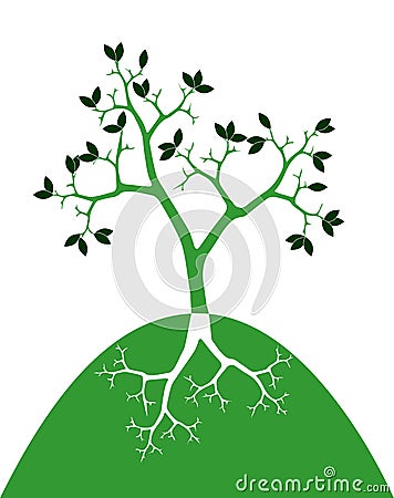 Green tree on white background Vector Illustration