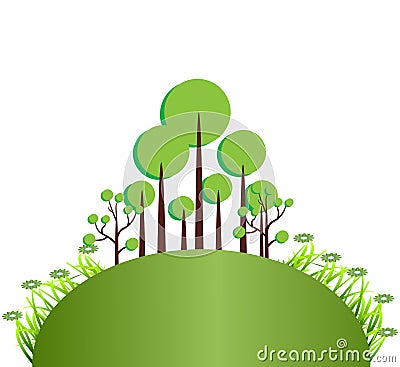 Green Trees Vector Illustration