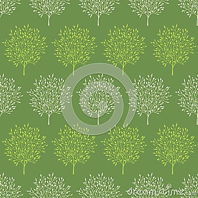 Green trees stripes seamless pattern background Vector Illustration