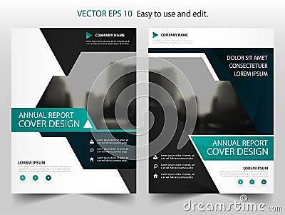 Green triangle abstract annual report Brochure design template vector. Business Flyers infographic magazine poster.Abstract layout Vector Illustration