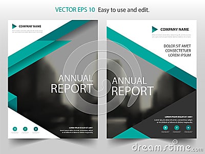 Green Triangle Brochure annual report Leaflet Flyer template design, book cover layout design, abstract business presentation Vector Illustration