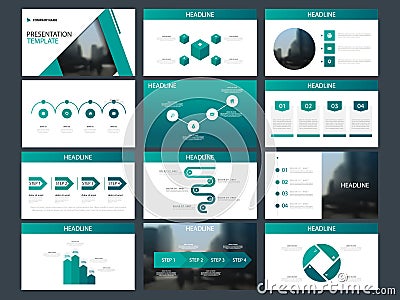 Green triangle Bundle infographic elements presentation template. business annual report, brochure, leaflet, advertising flyer, Vector Illustration