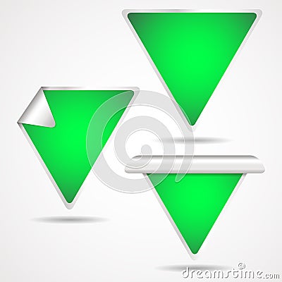 Green triangle labels Vector Illustration