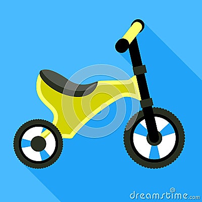 Green tricycle icon, flat style Vector Illustration