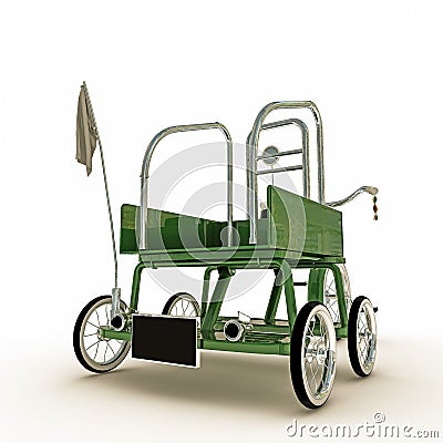 Green tricycle Stock Photo