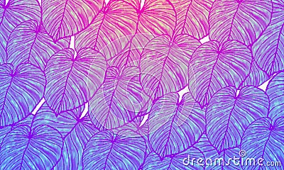 Green tropical leaves spring nature background Stock Photo