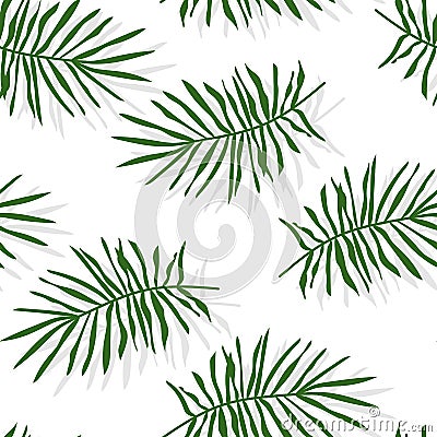 Green tropical palm leaves seamless pattern vector Vector Illustration