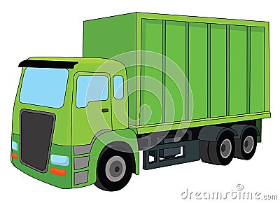 Green truck Vector Illustration