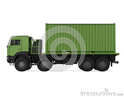 Green Truck Isolated Stock Photo