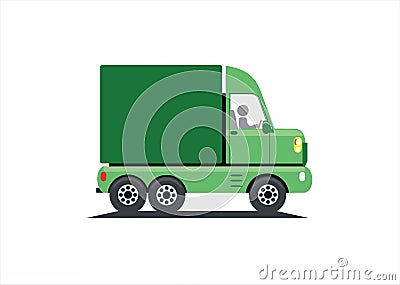 Green truck Vector Illustration