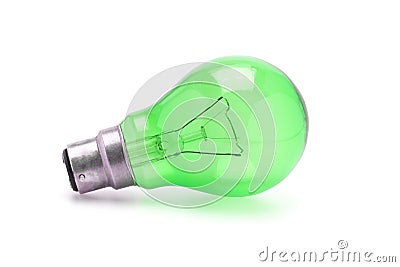 Green tungsten light bulb Stock Photo