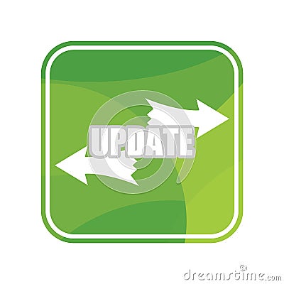 Green update square sign on white background Vector Illustration