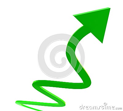 Green upward arrow icon Stock Photo