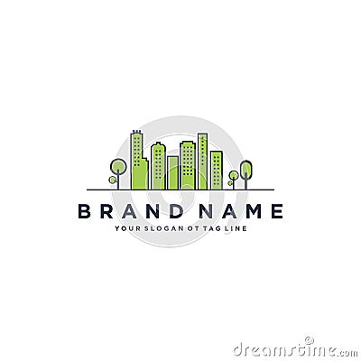 Green urban logo design vector Vector Illustration