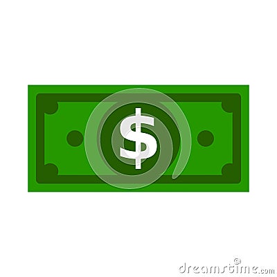 Green USA currency. Vector Dollar sign, money dollar icon - currency dollar bill Vector Illustration