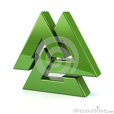 Green Valknut symbol Cartoon Illustration