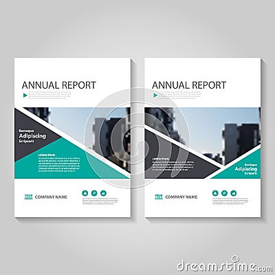 Green Vector annual report Leaflet Brochure Flyer template design, book cover layout design, Abstract blue presentation templates Vector Illustration