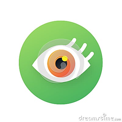 Green vector browse eye chart icon Vector Illustration