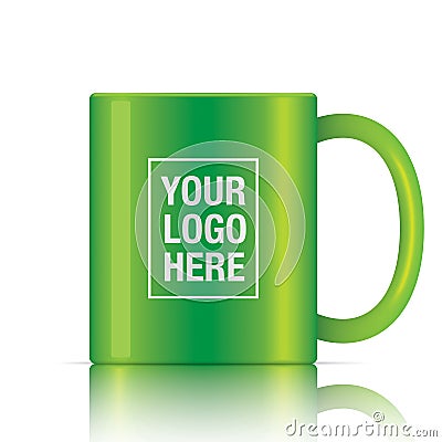 Green vector coffee mug Vector Illustration