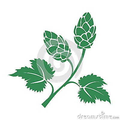 Green vector hops icon Vector Illustration