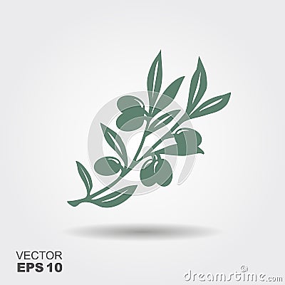Green vector olive branch logo Vector Illustration