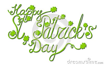 Green vector Patrick day lettering Stock Photo