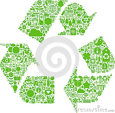 Green Vector Recycle icon Vector Illustration