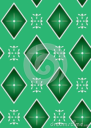 Green vector seamless geometrical texture Vector Illustration