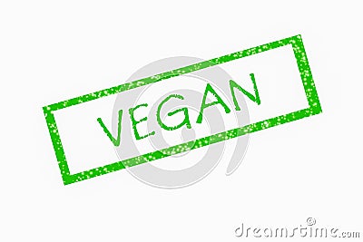 green Vegan Stamp Stock Photo