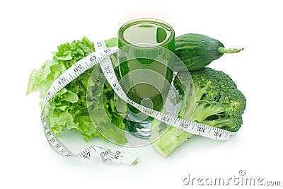 Green vegetable smoothie Stock Photo