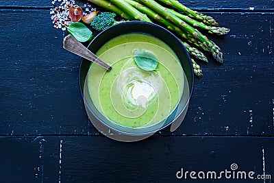 Green vegetable soup Stock Photo