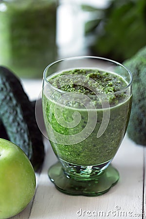 Green vegetables smoothies prepared with cauliflower Stock Photo