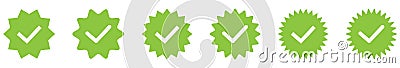 Green verified badge icons Vector Illustration