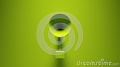 Green Vibrant Digital Gramophone Vintage Music Audio Equipment Post-Punk Stereo Bright Green Background Cartoon Illustration