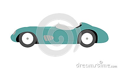 Green Vintage Race Car Illustration Vector Vector Illustration