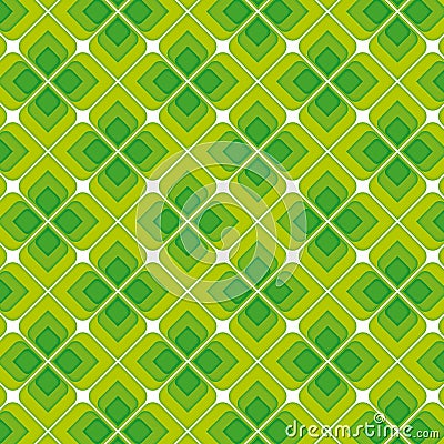 Green Vintage Seamless Pattern Vector Illustration