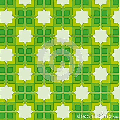 Green Vintage Seamless Pattern Vector Illustration