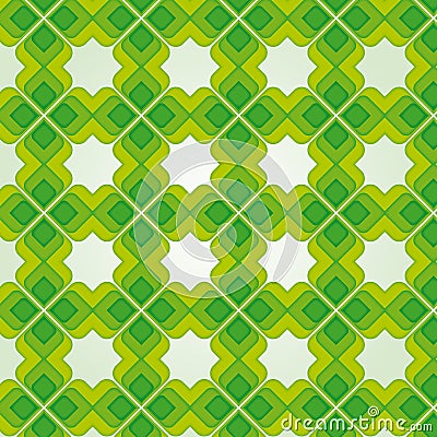 Green Vintage Seamless Pattern Vector Illustration