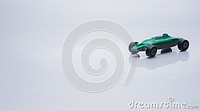 Green vintage toy race car Stock Photo