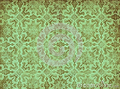 Green vintage wallpaper Stock Photo