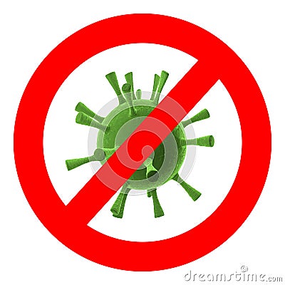 Green virus prohibition sign Stock Photo