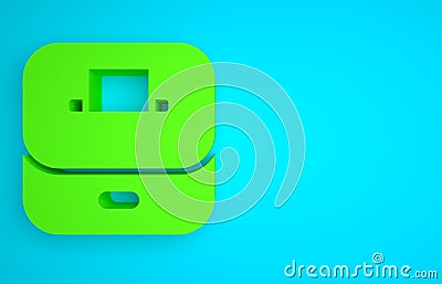 Green Vote box or ballot box with envelope icon isolated on blue background. Minimalism concept. 3D render illustration Cartoon Illustration