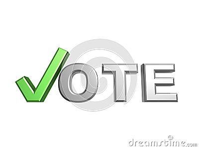Green vote check symbol Stock Photo