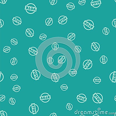 Green Vote icon isolated seamless pattern on green background. Vector Vector Illustration