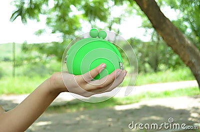 Green wallet Stock Photo