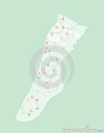 Green warm sock vector concept Vector Illustration