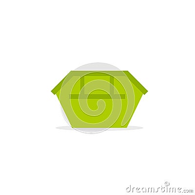 Green waste skip bin Vector Illustration