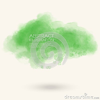 Green water color splash. soft abstract background Vector Illustration