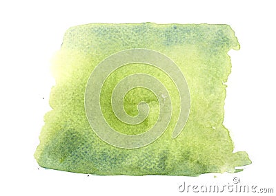 Green watercolor background texture on white Stock Photo